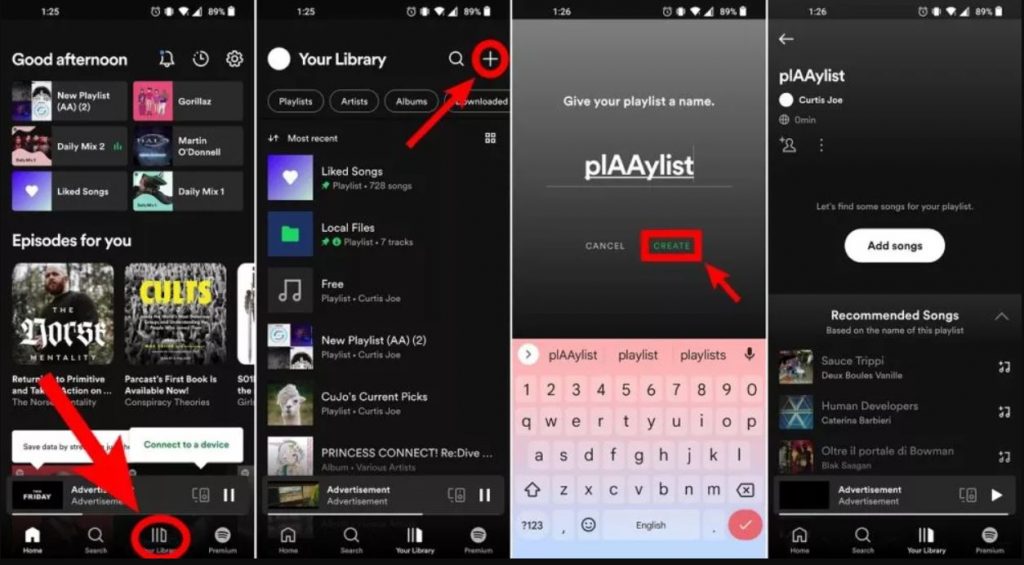 Cara membuat playlist di Spotify mobile